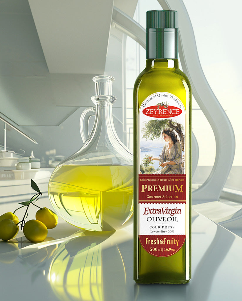 ZEYRENCE PREMIUM Extra Virgin Olive Oil Gourmet Selection- 750-500-250mL GLASS Bottle